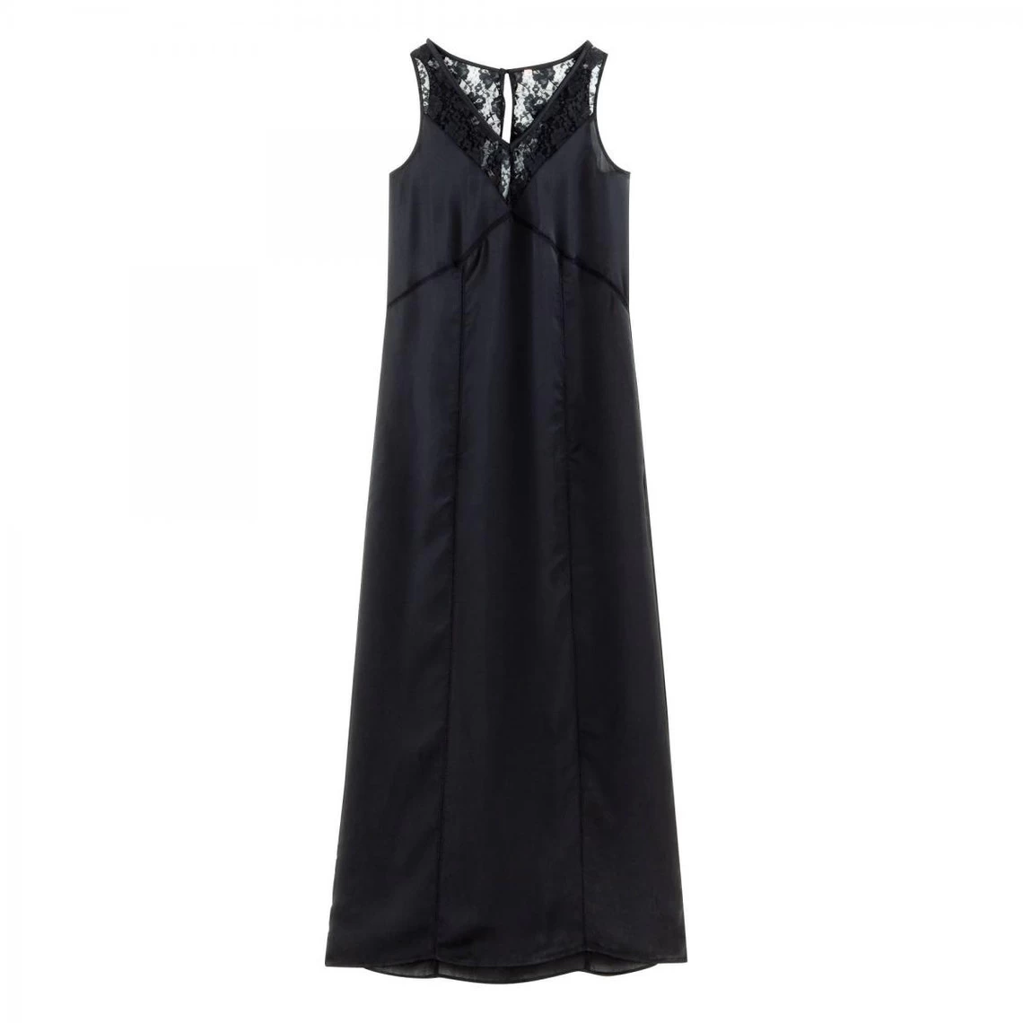 Robe Longue Sans Manches Dentelle Et Galon Ajouré Femme - Noir | 3 SUISSES 5 Robe Longue Sans Manches Dentelle Et Galon Ajouré Femme - Noir | 3 SUISSES – Image 3