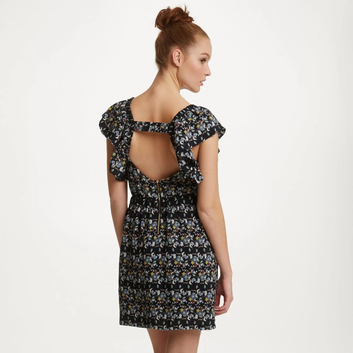 Robe Courte Manches Volantées Imprimé Floral Dos Nu Femme See U Soon - Bleu | 3 SUISSES 4 Robe Courte Manches Volantées Imprimé Floral Dos Nu Femme See U Soon - Bleu | 3 SUISSES – Image 2