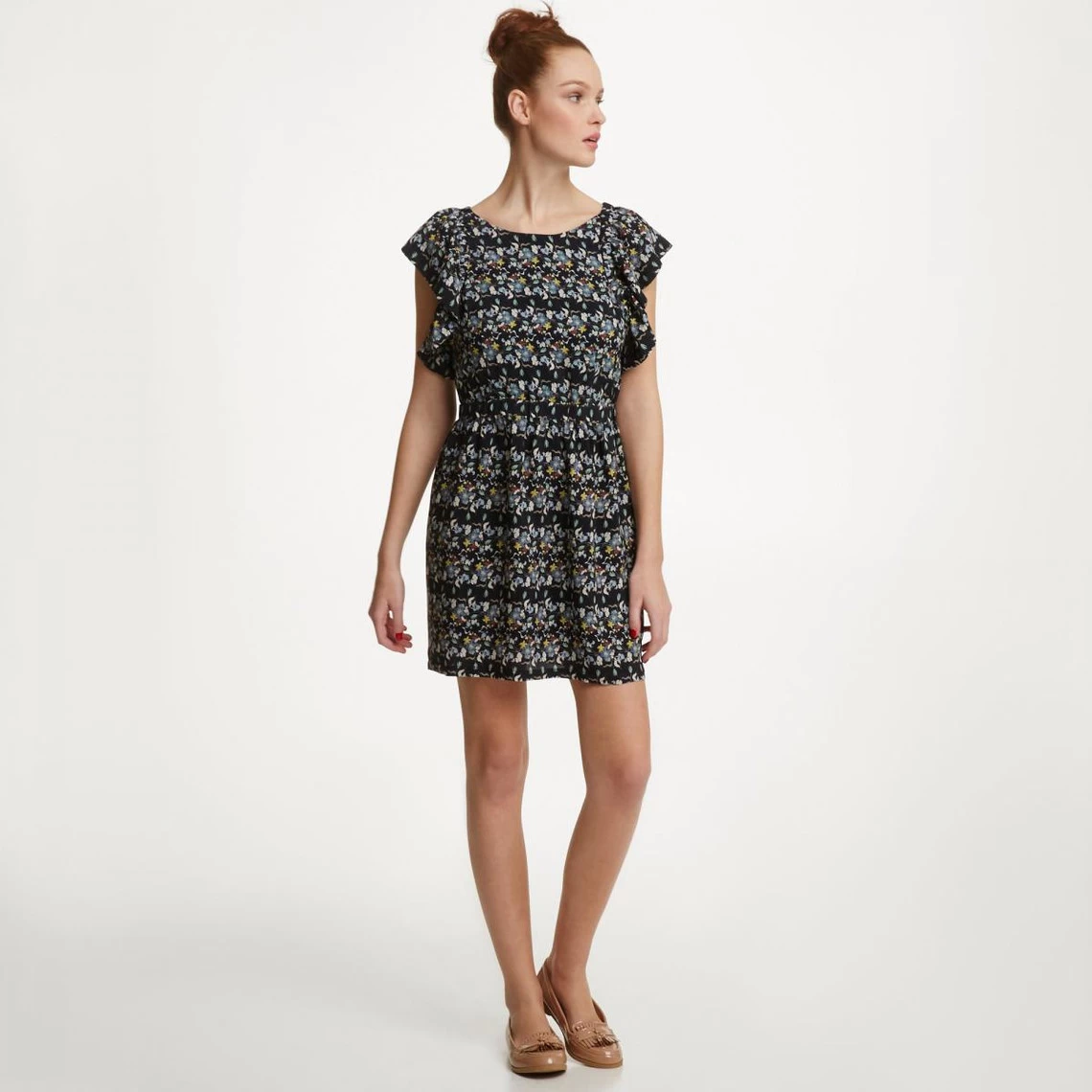 Robe Courte Manches Volantées Imprimé Floral Dos Nu Femme See U Soon - Bleu | 3 SUISSES 5 Robe Courte Manches Volantées Imprimé Floral Dos Nu Femme See U Soon - Bleu | 3 SUISSES – Image 3