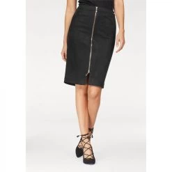 Jupe Droite Zip Avant Femme Bruno Banani - Noir | Jupe Courte 3 SUISSES