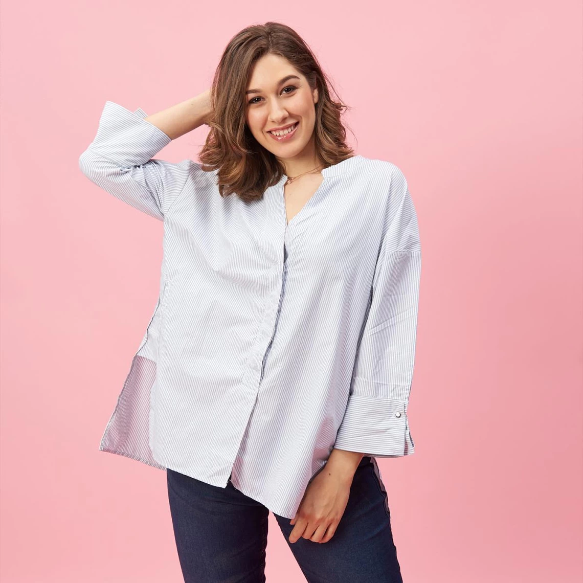 Blouse Asymétrique Rayée Manches 3/4 Femme - Imprimé | 3 SUISSES 3 Blouse Asymétrique Rayée Manches 3/4 Femme - Imprimé | 3 SUISSES