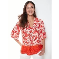 Blouse évasée à Manches Courtes à Imprimé Paisley | 3 SUISSES