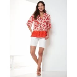 Blouse évasée à Manches Courtes à Imprimé Paisley | 3 SUISSES 8 Blouse évasée à Manches Courtes à Imprimé Paisley | 3 SUISSES -Chic Femme Soldes blouse evasee a manches courtes a imprime paisley 3515526 7010550 50 1140x1140