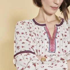Blouse Imprimée Jeux De Plis Manches Longues élastiquées Femme - Imprimé Écru | 3 SUISSES