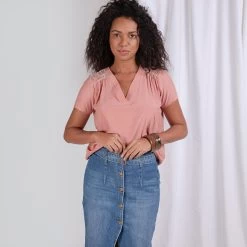 Blouse Manches Courtes Ă Dentelle Constance | Blouse 3 SUISSES