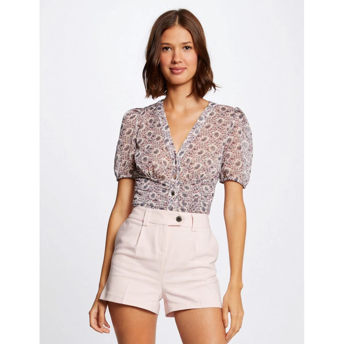 MORGAN Blouse Manches Courtes Imprimé | 3 SUISSES 3 MORGAN Blouse Manches Courtes Imprimé | 3 SUISSES