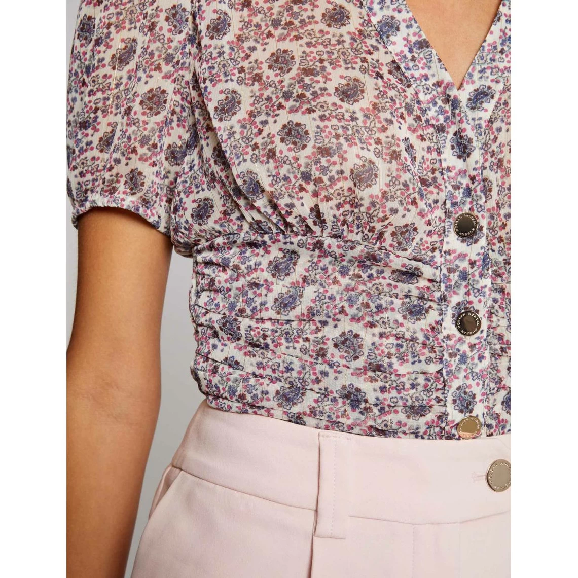 MORGAN Blouse Manches Courtes Imprimé | 3 SUISSES 5 MORGAN Blouse Manches Courtes Imprimé | 3 SUISSES – Image 3