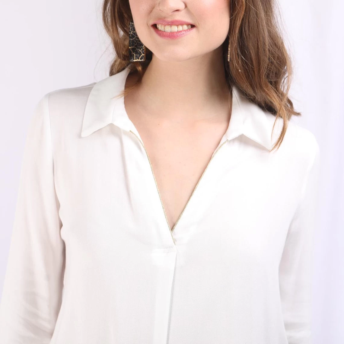 Blouse Manches Longues Détail Doré Carla | Blouse 3 SUISSES 3 Blouse Manches Longues Détail Doré Carla | Blouse 3 SUISSES