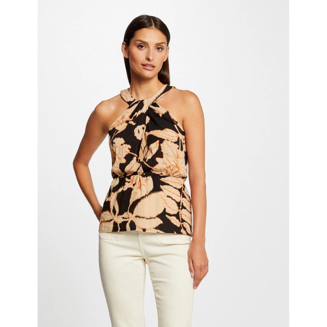 MORGAN Blouse Sans Manches Imprimé Végétal | 3 SUISSES 3 MORGAN Blouse Sans Manches Imprimé Végétal | 3 SUISSES