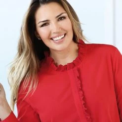 Blouse Manches Longues Petits Volants Femme - Rouge | 3 SUISSES 7 Blouse Manches Longues Petits Volants Femme - Rouge | 3 SUISSES -Chic Femme Soldes e130cccc 70c9 456a 8a54 5badf1a79566 zoom prd 3s 1140x1140