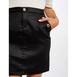 MORGAN Jupe Ajustée Aspect Enduit | 3 SUISSES 9 MORGAN Jupe Ajustée Aspect Enduit | 3 SUISSES -Chic Femme Soldes jupe ajustee aspect enduit noir 3409100 6478902 2 1140x1140