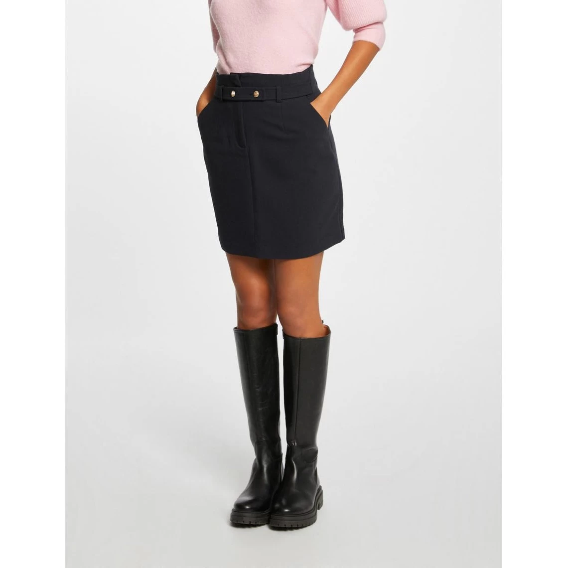 MORGAN Jupe City Droite Taille Haute MARINE | 3 SUISSES 3 MORGAN Jupe City Droite Taille Haute MARINE | 3 SUISSES