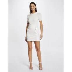 MORGAN Jupe Droite à Ponts | 3 SUISSES 8 MORGAN Jupe Droite à Ponts | 3 SUISSES -Chic Femme Soldes jupe droite a ponts ecru 3509940 6993538 38 1140x1140