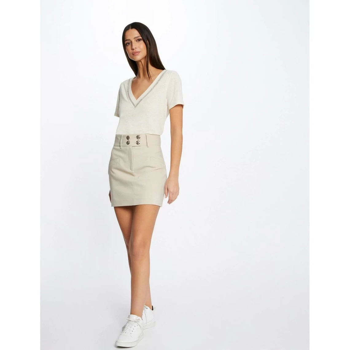 MORGAN Jupe Droite Avec Boutons | 3 SUISSES 4 MORGAN Jupe Droite Avec Boutons | 3 SUISSES – Image 2