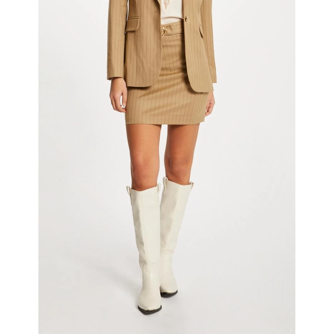 MORGAN Jupe Droite Ceinturée à Rayures | 3 SUISSES 3 MORGAN Jupe Droite Ceinturée à Rayures | 3 SUISSES