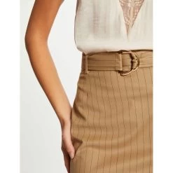 MORGAN Jupe Droite Ceinturée à Rayures | 3 SUISSES 10 MORGAN Jupe Droite Ceinturée à Rayures | 3 SUISSES -Chic Femme Soldes jupe droite ceinturee a rayures beige 3507406 6981206 6 1140x1140