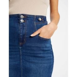 MORGAN Jupe Droite Fendue En Jean | 3 SUISSES 10 MORGAN Jupe Droite Fendue En Jean | 3 SUISSES -Chic Femme Soldes jupe droite fendue en jean jean stone 3408070 6474736 36 1140x1140