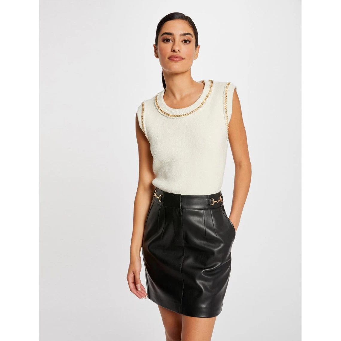 MORGAN Jupe Droite Taille Haute Avec Ornements | 3 SUISSES 7 MORGAN Jupe Droite Taille Haute Avec Ornements | 3 SUISSES – Image 5