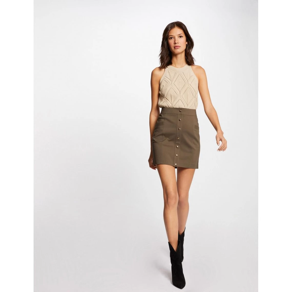 MORGAN Jupe Droite Taille Haute Boutonnée | 3 SUISSES 3 MORGAN Jupe Droite Taille Haute Boutonnée | 3 SUISSES