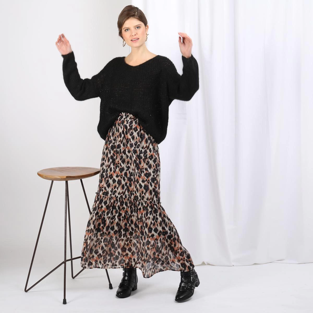 Jupe Longue Léopard Diego | Jupe Mi-longue 3 SUISSES 4 Jupe Longue Léopard Diego | Jupe Mi-longue 3 SUISSES – Image 2