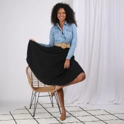 Jupe Mi-longue Plissée Taille élastique Dos Femme - Noir | 3 SUISSES 7 Jupe Mi-longue Plissée Taille élastique Dos Femme - Noir | 3 SUISSES -Chic Femme Soldes jupe mi longue plissee taille elastique dos femme noir 1051425 2 1140x1140