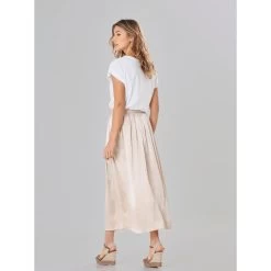 Jupe Midi Satinée | Jupe Mi-longue 3 SUISSES -Chic Femme Soldes jupe midi satinee 3236829 4 1140x1140