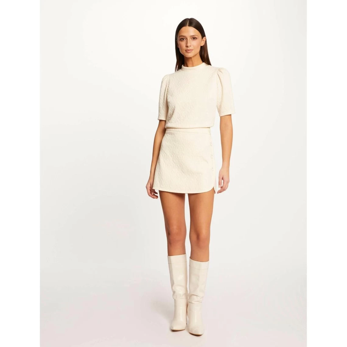 MORGAN Jupe Portefeuille Aspect Matelassé | 3 SUISSES 4 MORGAN Jupe Portefeuille Aspect Matelassé | 3 SUISSES – Image 2