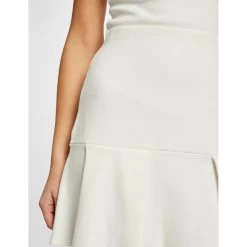 MORGAN Jupe Trapèze à Volants En Tricot | 3 SUISSES -Chic Femme Soldes jupe trapeze a volants en tricot ecru 3516922 7019446 46 1140x1140