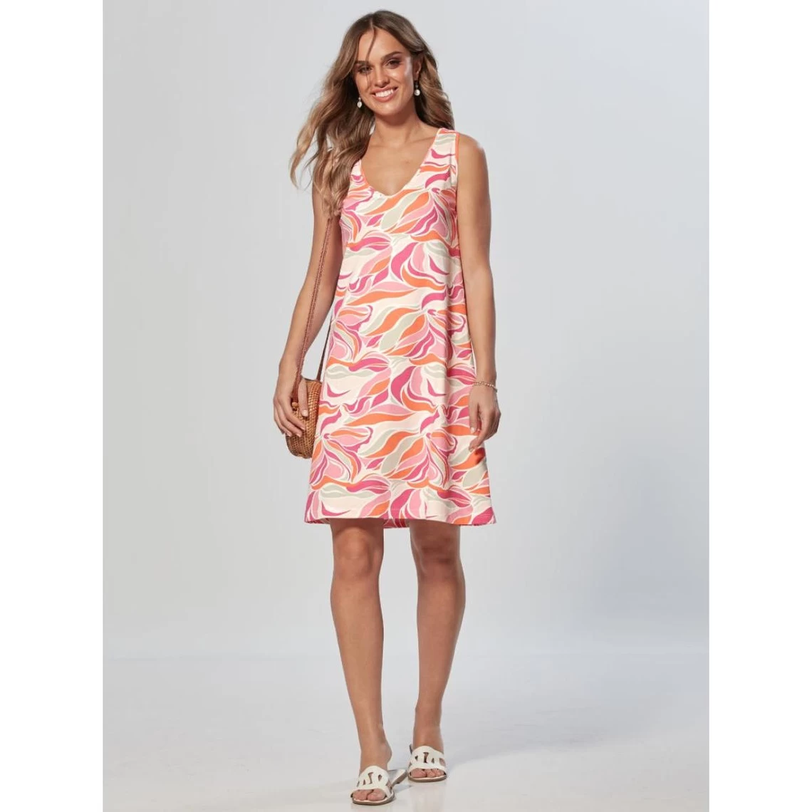 Robe à Bretelles Imprimée, Forme évasée | 3 SUISSES 4 Robe à Bretelles Imprimée, Forme évasée | 3 SUISSES – Image 2