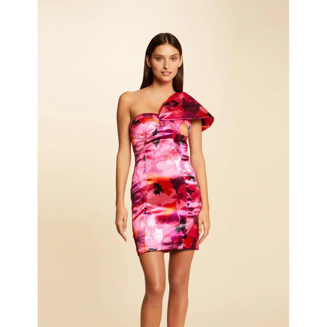 MORGAN Robe Ajustée Satinée Imprimé Floral MULTICO | 3 SUISSES 3 MORGAN Robe Ajustée Satinée Imprimé Floral MULTICO | 3 SUISSES