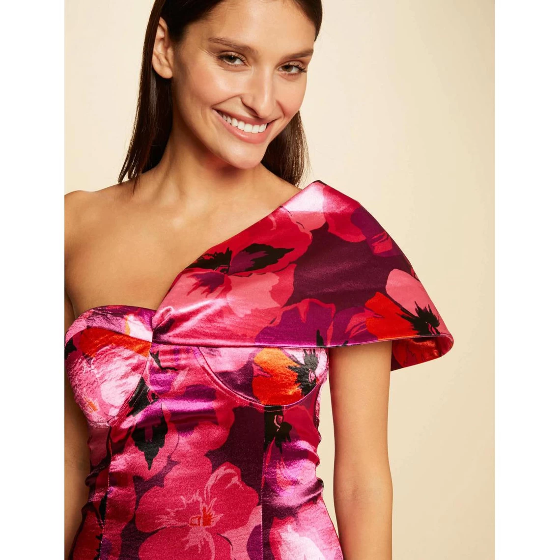 MORGAN Robe Ajustée Satinée Imprimé Floral MULTICO | 3 SUISSES 8 MORGAN Robe Ajustée Satinée Imprimé Floral MULTICO | 3 SUISSES – Image 6