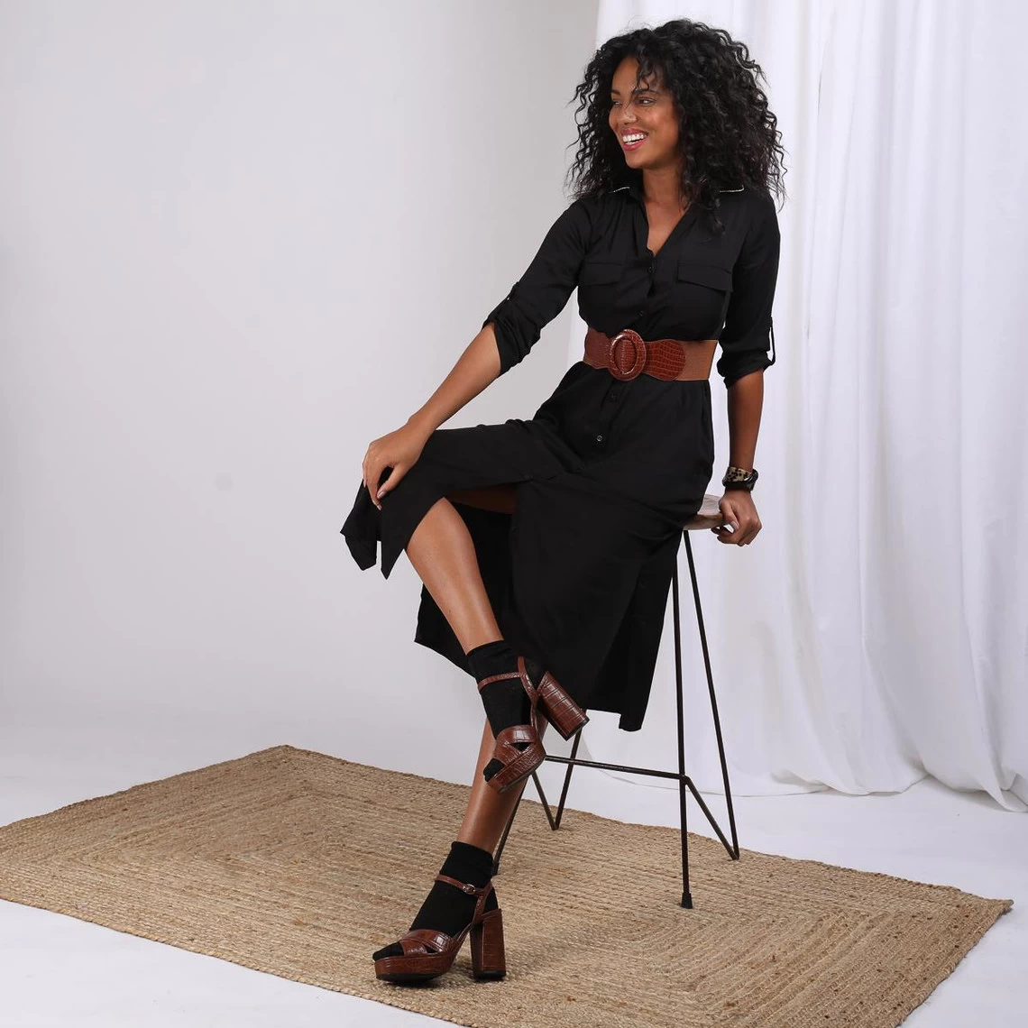 Robe Chemise Ceinturée Dandy | Robe Longue 3 SUISSES 3 Robe Chemise Ceinturée Dandy | Robe Longue 3 SUISSES