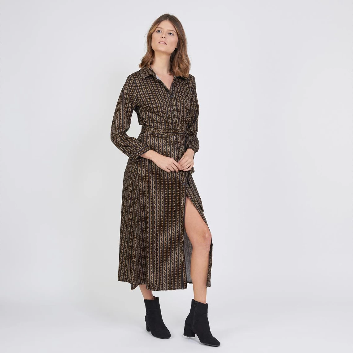 Robe Chemise Longue Imprimée Graphique Jimmy | Robe Longue 3 SUISSES 3 Robe Chemise Longue Imprimée Graphique Jimmy | Robe Longue 3 SUISSES