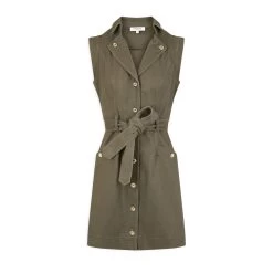 MORGAN Robe Droite Boutonnée Ceinturée | 3 SUISSES 10 MORGAN Robe Droite Boutonnée Ceinturée | 3 SUISSES -Chic Femme Soldes robe droite boutonnee ceinturee vert kaki 3507662 7024158 58 1140x1140