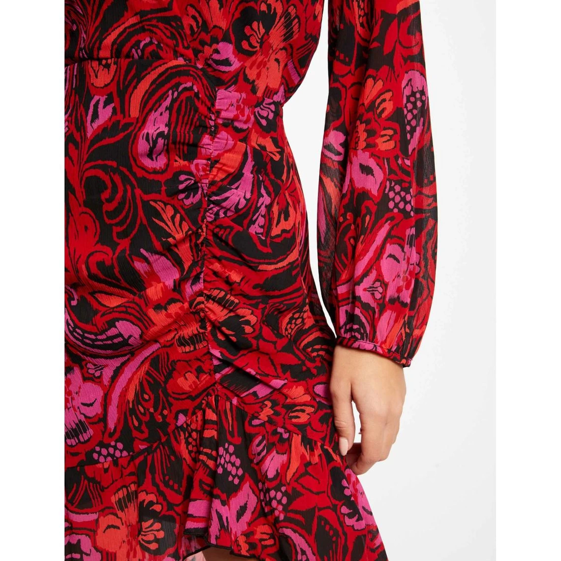 MORGAN Robe Droite Froncée Imprimé Végétal | 3 SUISSES 6 MORGAN Robe Droite Froncée Imprimé Végétal | 3 SUISSES – Image 4