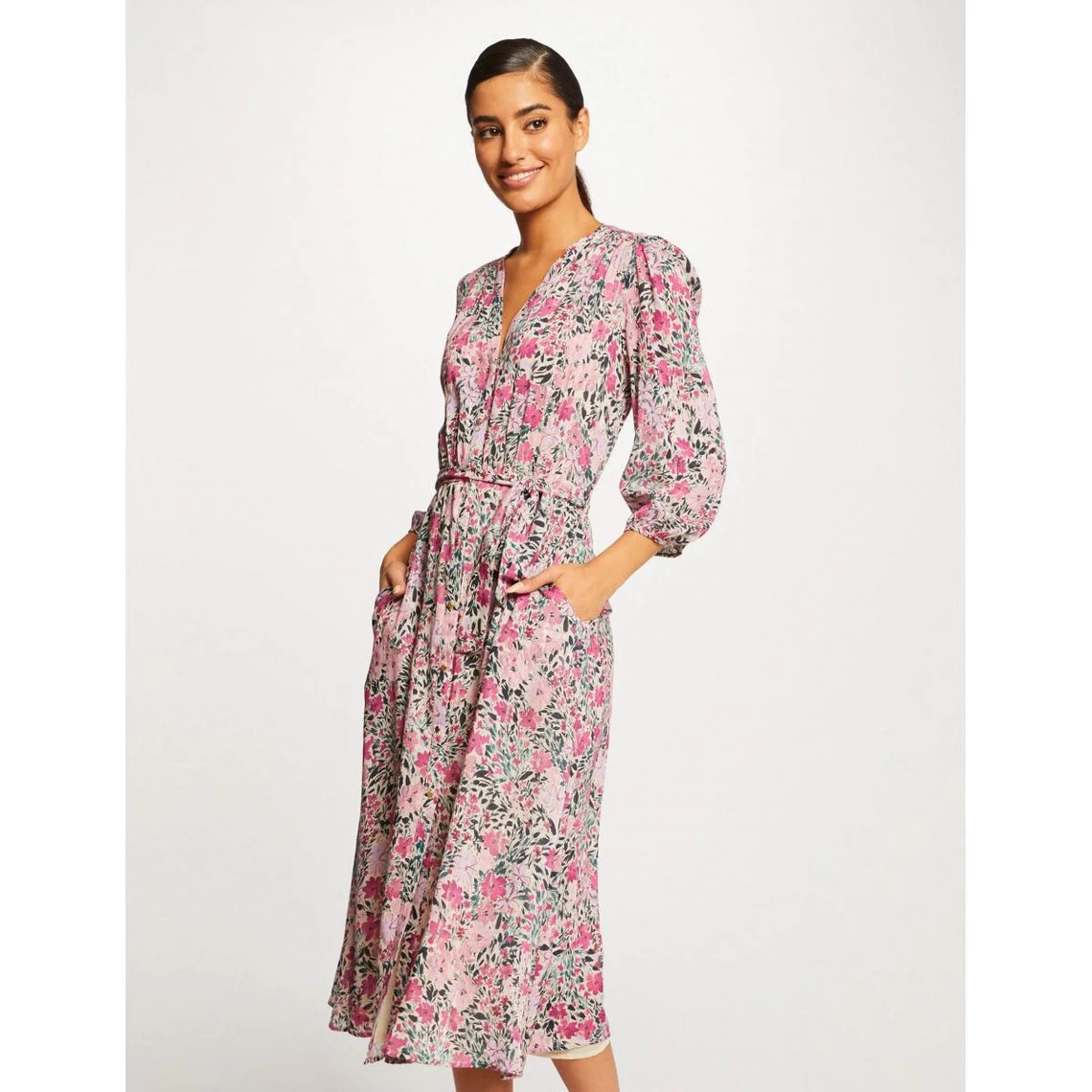 MORGAN Robe Longue Droite Imprimé Floral | 3 SUISSES 3 MORGAN Robe Longue Droite Imprimé Floral | 3 SUISSES