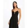 MORGAN Robe Midi évasée Bretelles Chaînes | 3 SUISSES -Chic Femme Soldes robe midi evasee bretelles chaines noir 3473952 6855550 50 1140x1140