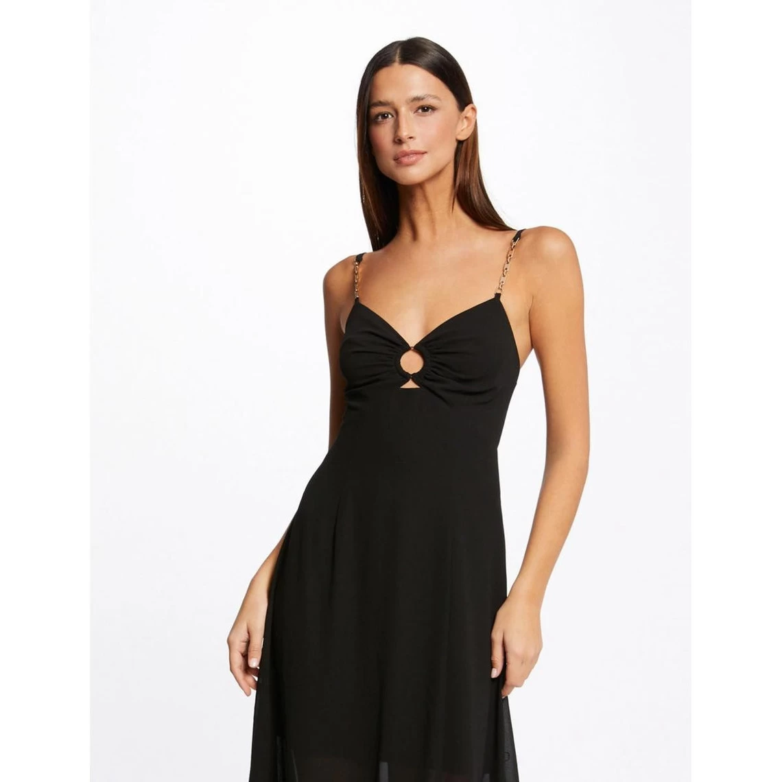 MORGAN Robe Midi évasée Bretelles Chaînes | 3 SUISSES 3 MORGAN Robe Midi évasée Bretelles Chaînes | 3 SUISSES