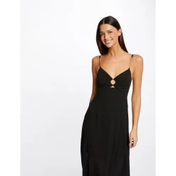 MORGAN Robe Midi évasée Bretelles Chaînes | 3 SUISSES 8 MORGAN Robe Midi évasée Bretelles Chaînes | 3 SUISSES -Chic Femme Soldes robe midi evasee bretelles chaines noir 3473952 6855552 52 1140x1140