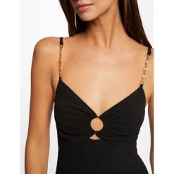 MORGAN Robe Midi évasée Bretelles Chaînes | 3 SUISSES 10 MORGAN Robe Midi évasée Bretelles Chaînes | 3 SUISSES -Chic Femme Soldes robe midi evasee bretelles chaines noir 3473952 6855556 56 1140x1140