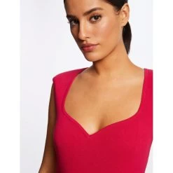 MORGAN Robe Pull Ajustée Encolure Coeur | 3 SUISSES -Chic Femme Soldes robe pull ajustee encolure coeur framboise 3507512 6981696 96 1140x1140