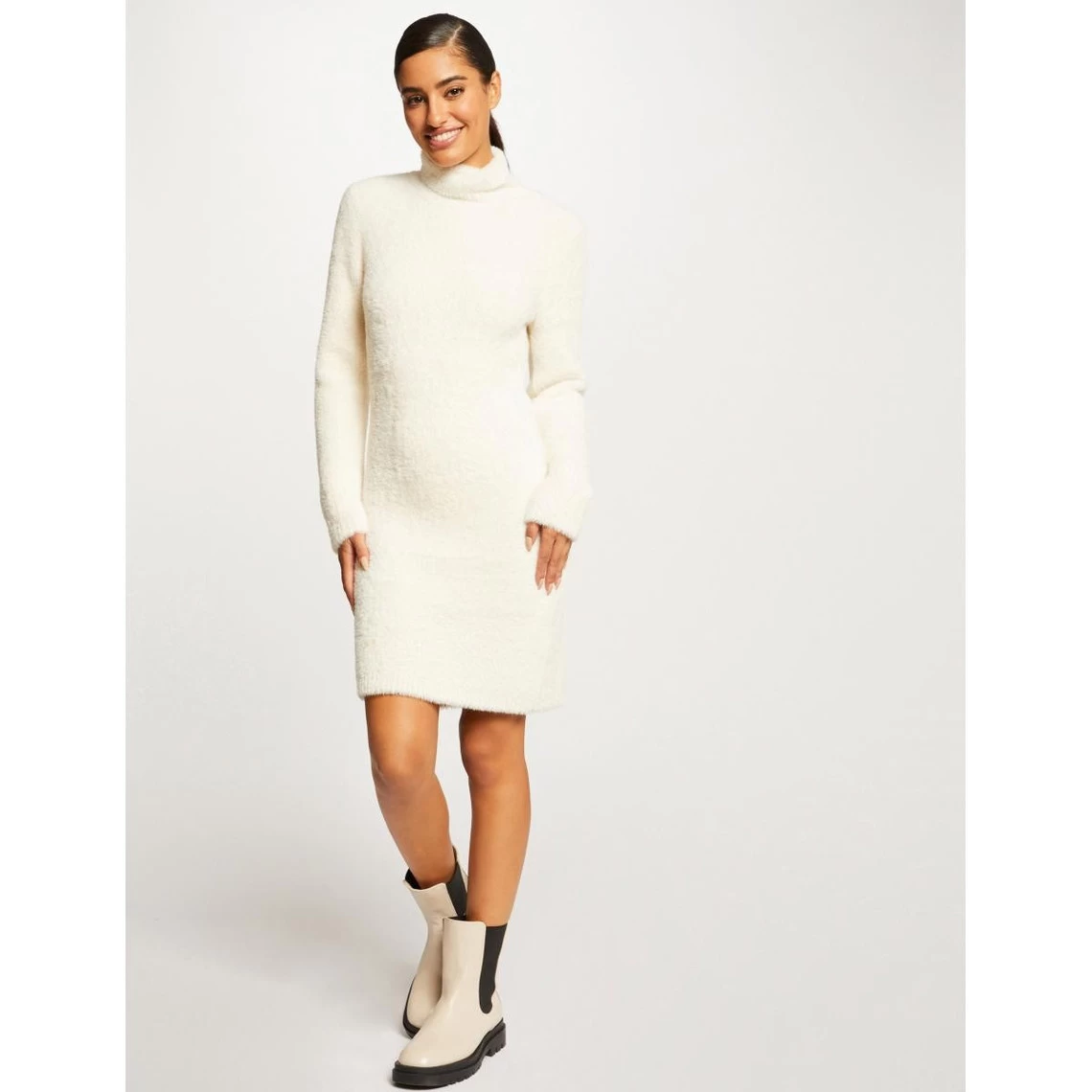 MORGAN Robe Pull Droite à Col Roulé | 3 SUISSES 4 MORGAN Robe Pull Droite à Col Roulé | 3 SUISSES – Image 2