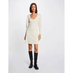 Meilleures ventes -Chic Femme Soldes robe pull patineuse avec col en v beige 3408976 6478410 10 1140x1140