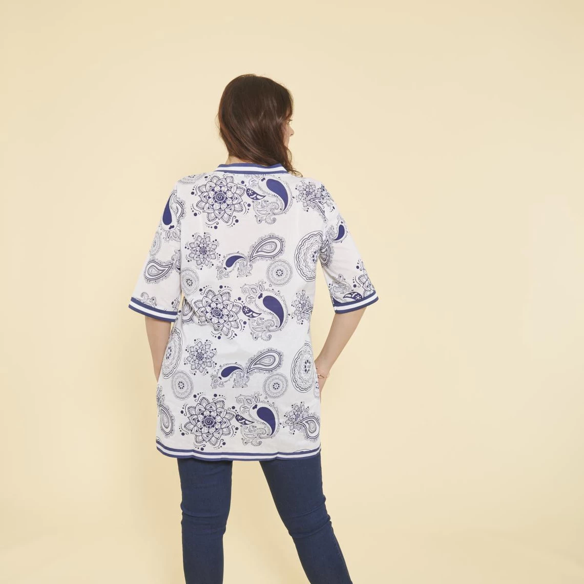 Robe Tunique Imprimée Femme - Imprimé Bleu | Tunique 3 SUISSES 6 Robe Tunique Imprimée Femme - Imprimé Bleu | Tunique 3 SUISSES – Image 4