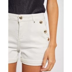 MORGAN Short Ajusté à Pont En Jean | 3 SUISSES 10 MORGAN Short Ajusté à Pont En Jean | 3 SUISSES -Chic Femme Soldes short ajuste a pont en jean ecru 3393556 6379052 52 1140x1140
