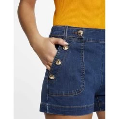 MORGAN Short Avec Boutons | 3 SUISSES 10 MORGAN Short Avec Boutons | 3 SUISSES -Chic Femme Soldes short avec boutons jean stone 3508108 6993272 72 1140x1140