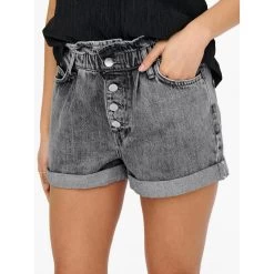 ONLY Short En Denim Gris | 3 SUISSES -Chic Femme Soldes short en denim gris 15200196 3771795 3 1140x1140