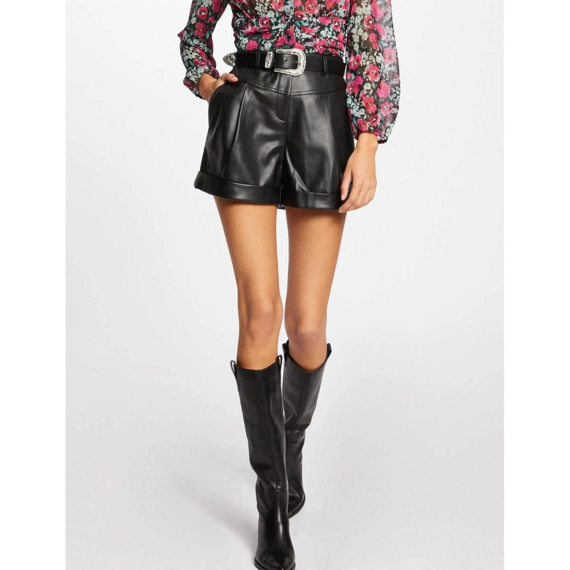 MORGAN Short Paperbag Ceinturé Simili Cuir | 3 SUISSES 3 MORGAN Short Paperbag Ceinturé Simili Cuir | 3 SUISSES