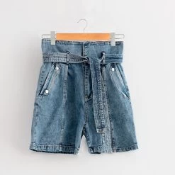 Short Paperbag Denim Bleu | Short 3 SUISSES