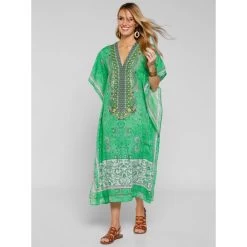 Tunique Caftan, Imprimé Ethnique | 3 SUISSES 9 Tunique Caftan, Imprimé Ethnique | 3 SUISSES -Chic Femme Soldes tunique caftan imprime ethnique 3411634 6496294 94 1140x1140